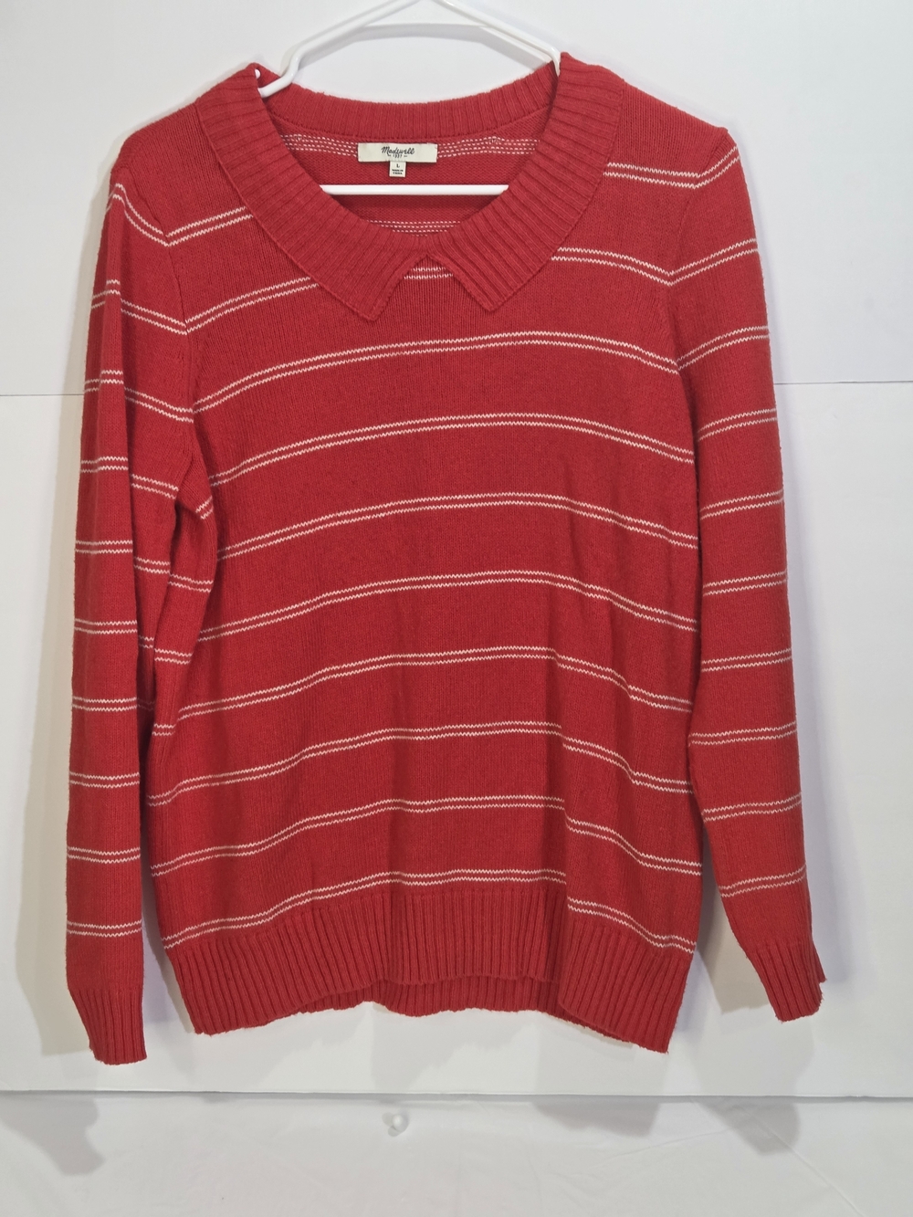 Madewell Red Striped Scoop-Collar Sweater - Picture 10 of 10